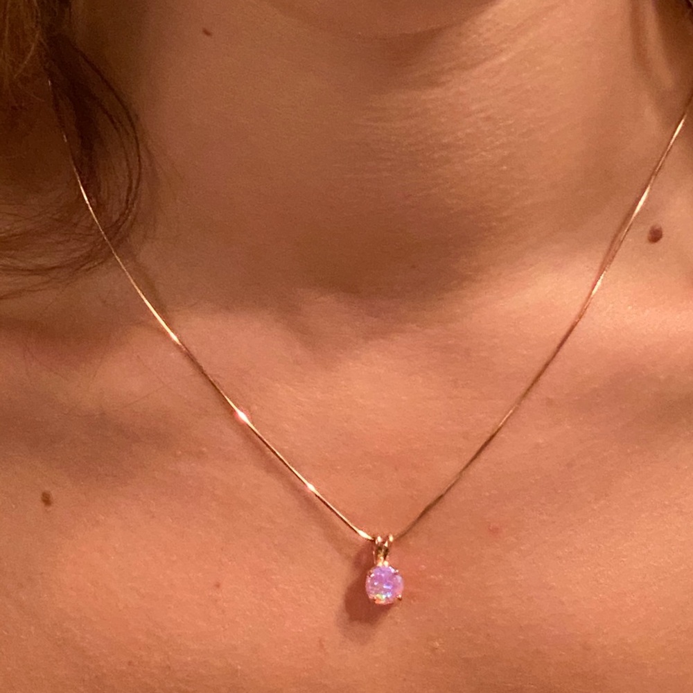 Rose GP Pink Opal Earring/Necklace Set - Picture 11 of 16